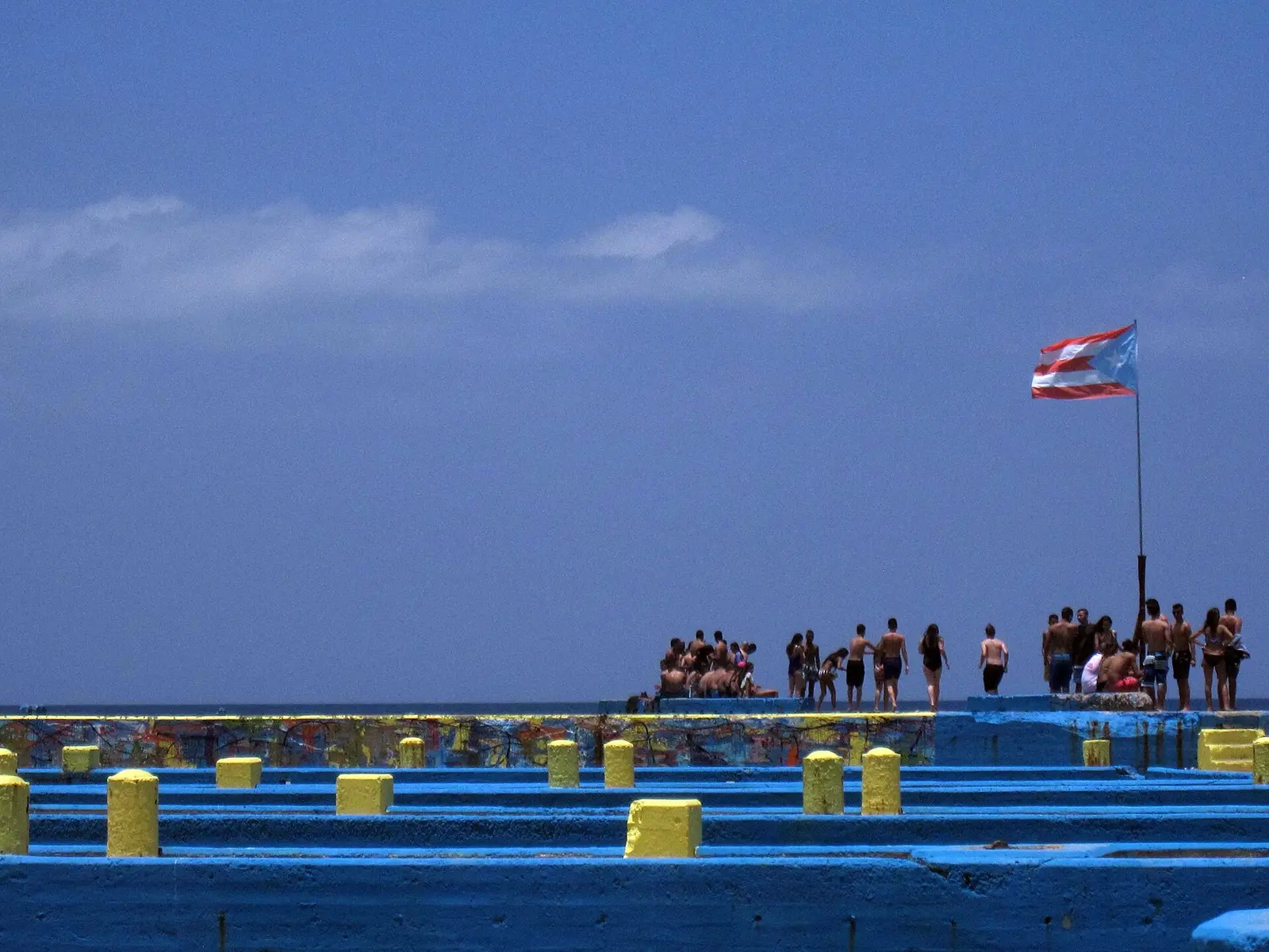 Pier and clear water at Crash Boat Beach in Aguadilla