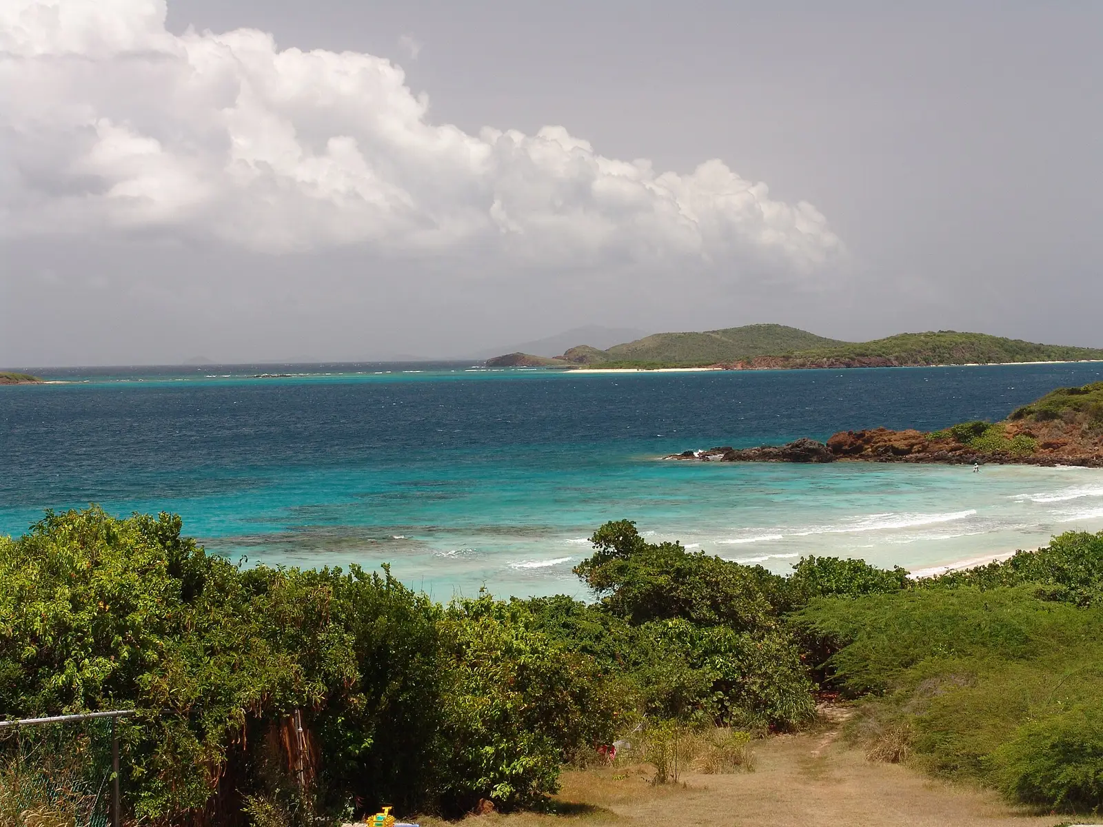Turquoise water and sandy beach on Culebra, Puerto Rico