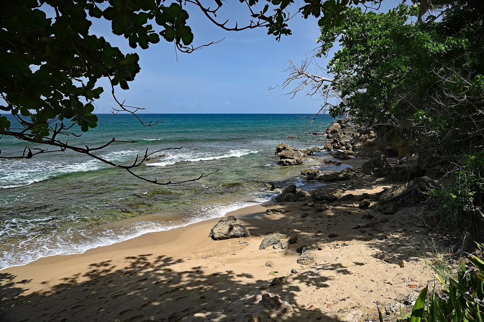 West-coast beach view near the Rincón lighthouse in Puerto Rico