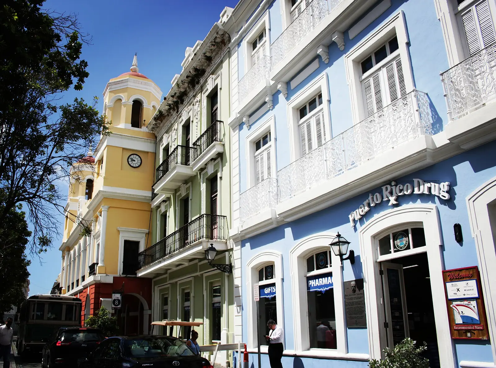 Colorful street scene in Old San Juan, Puerto Rico