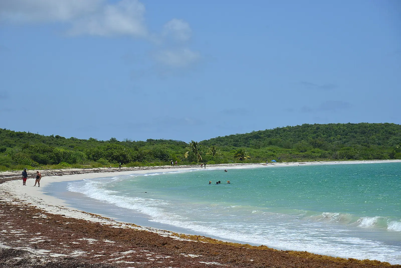 White sand and blue-green water at Playa La Chiva on Vieques